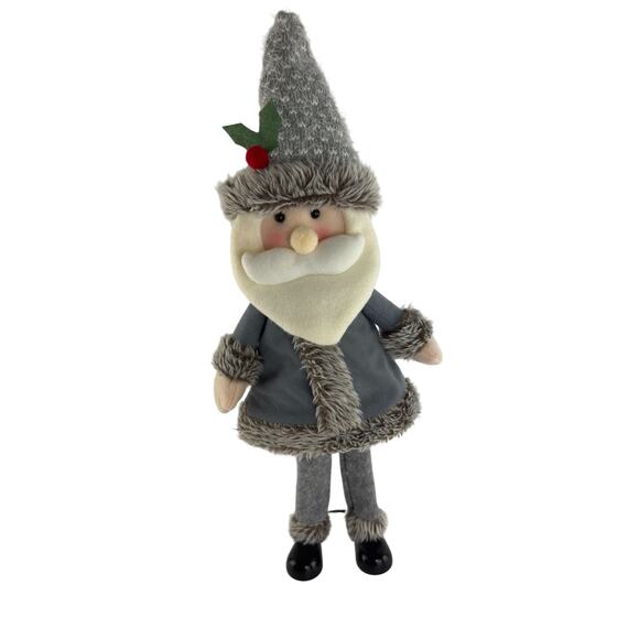 20” Nordic Scandinavian Standing Santa, Faux Fur Trim, Wire Legs Christmas Decor - Picture 7 of 9